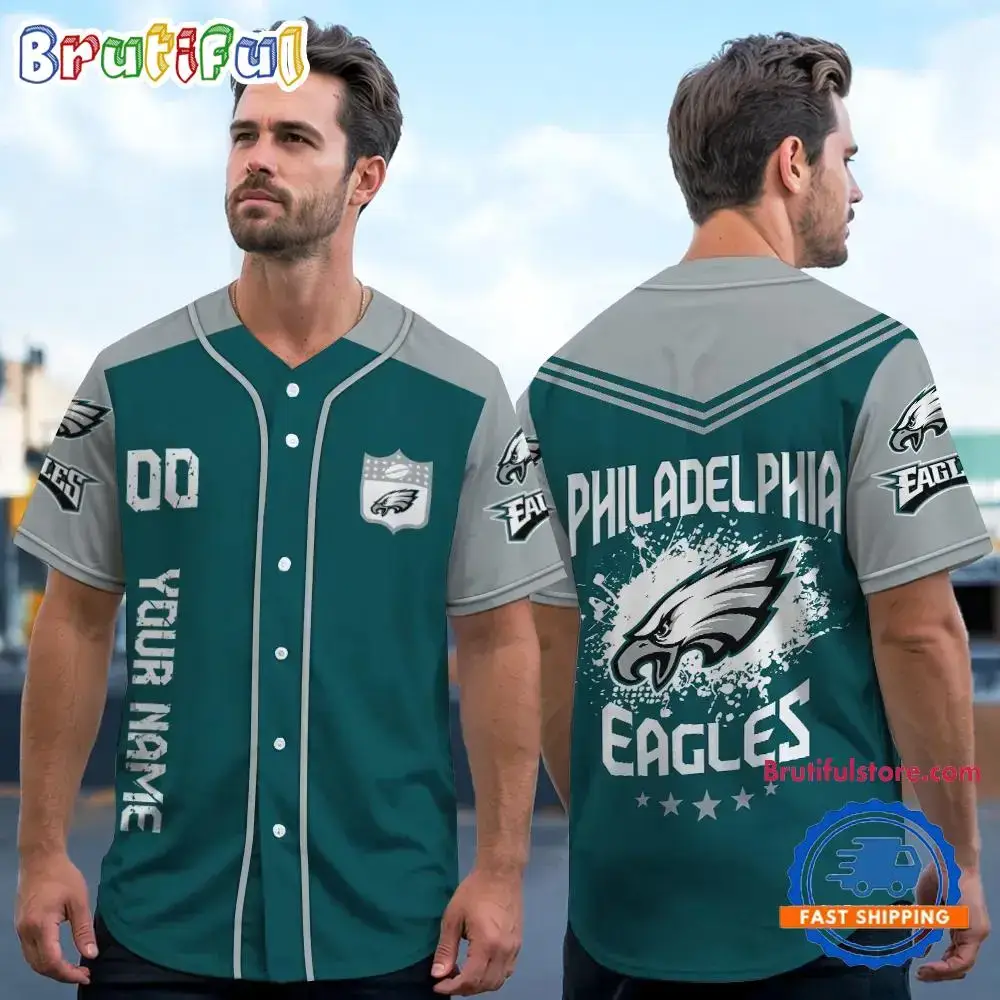 NFL Philadelphia Eagles Personalized Baseball Jersey Image