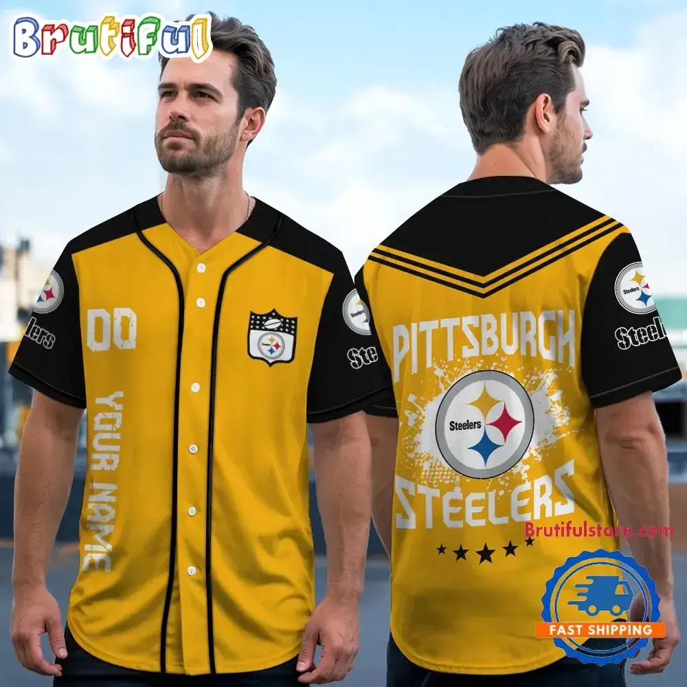 NFL Pittsburgh Steelers Personalized Baseball Jersey Image