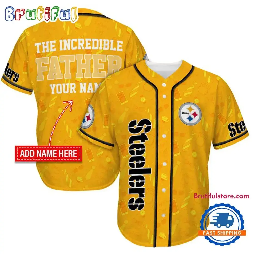 NFL Pittsburgh Steelers The Increadible Father Baseball Jersey Image