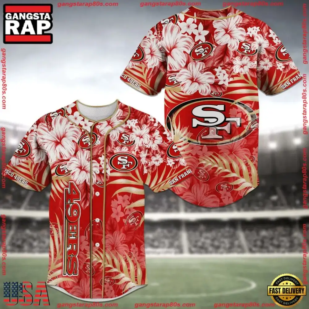 NFL San Francisco 49ers New Design Baseball Jersey Shirt Image