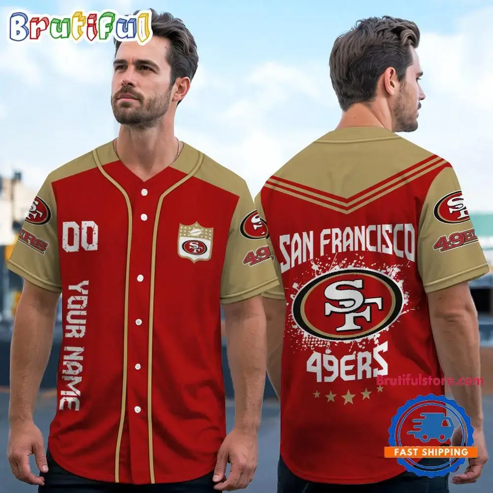NFL San Francisco 49ers Personalized Baseball Jersey Image