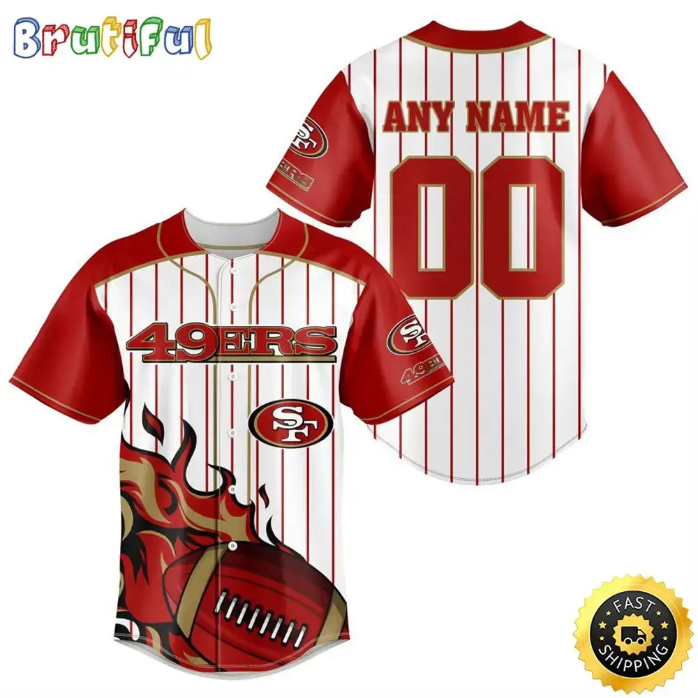 NFL San Francisco ers Baseball Jersey 3D Personalized Customization Options Available Image