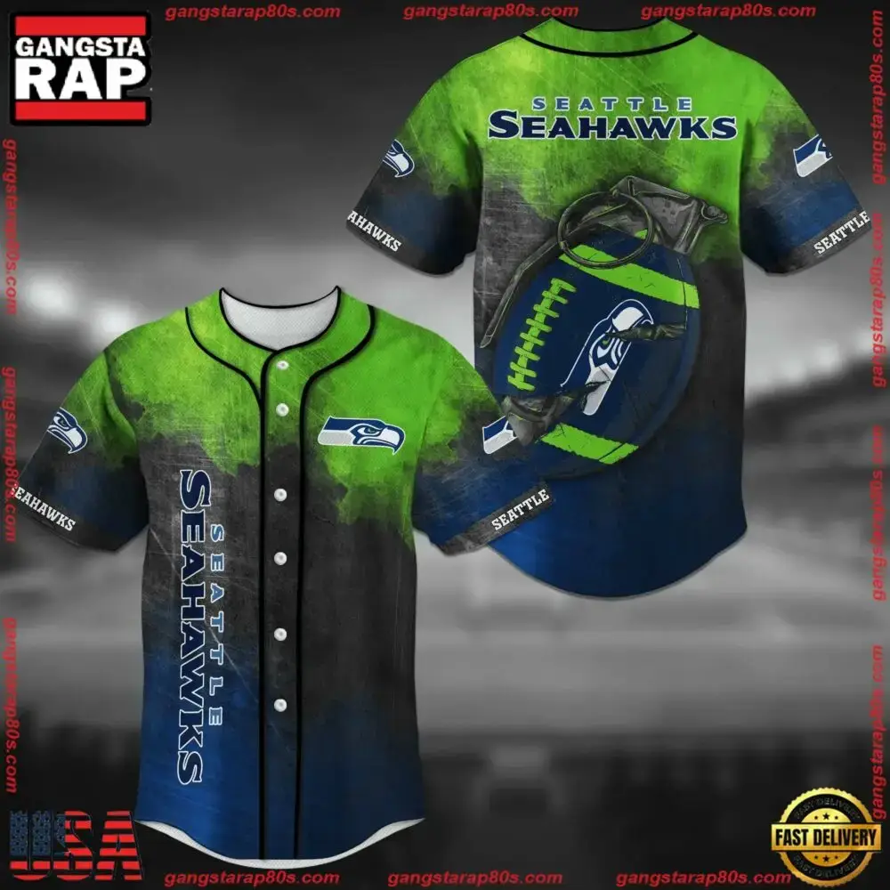 NFL Seattle Seahawks New Design Baseball Jersey Shirt Image