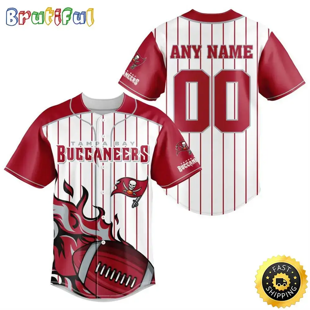 NFL Tampa Bay Buccaneers Baseball Jersey 3D Personalized Customization Options Available Image