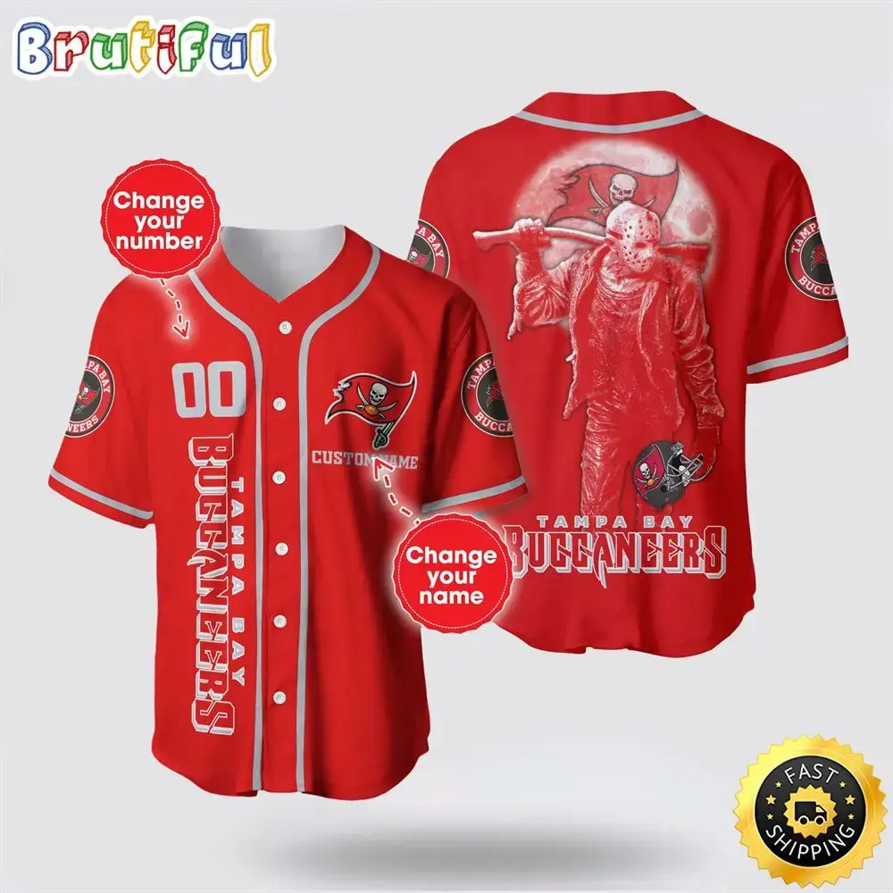 NFL Tampa Bay Buccaneers Baseball Jersey 3D Personalized Skull Score Big With Team Spirit Image