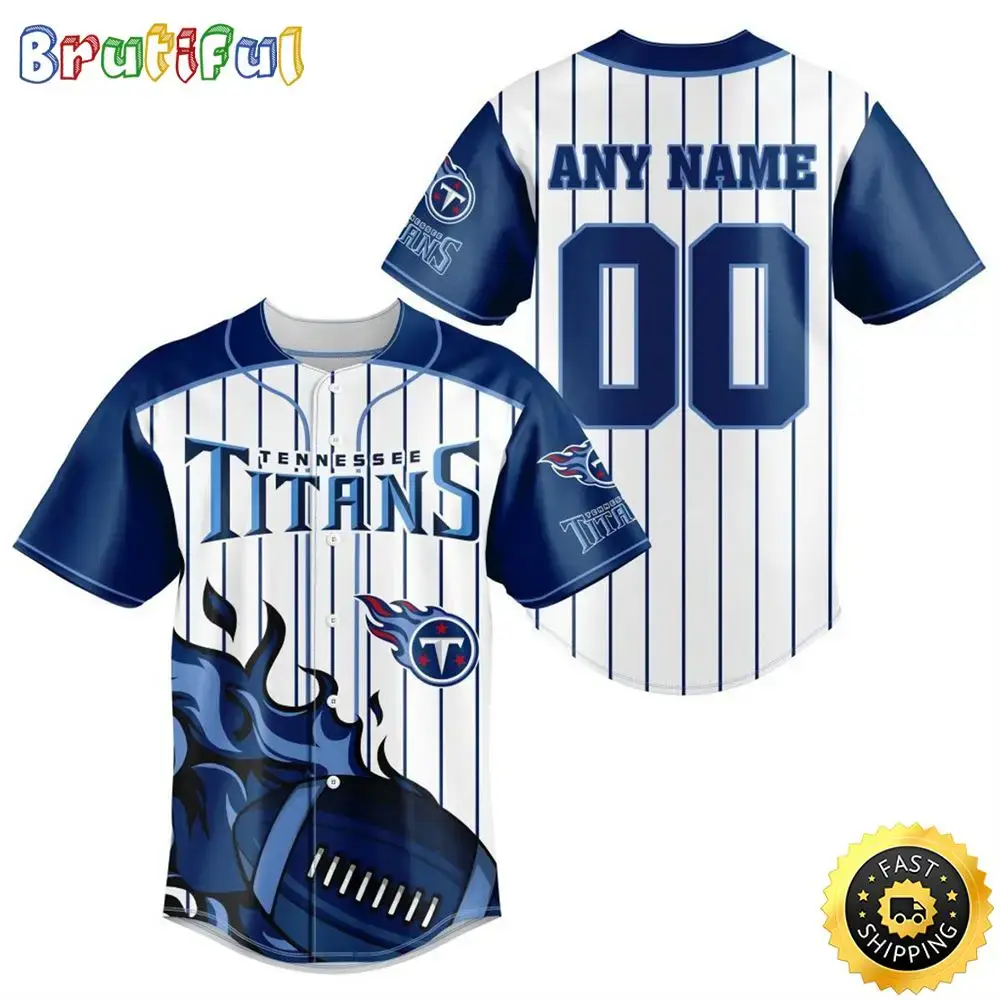 NFL Tennessee Titans Baseball Jersey 3D Personalized Customization Options Available Image