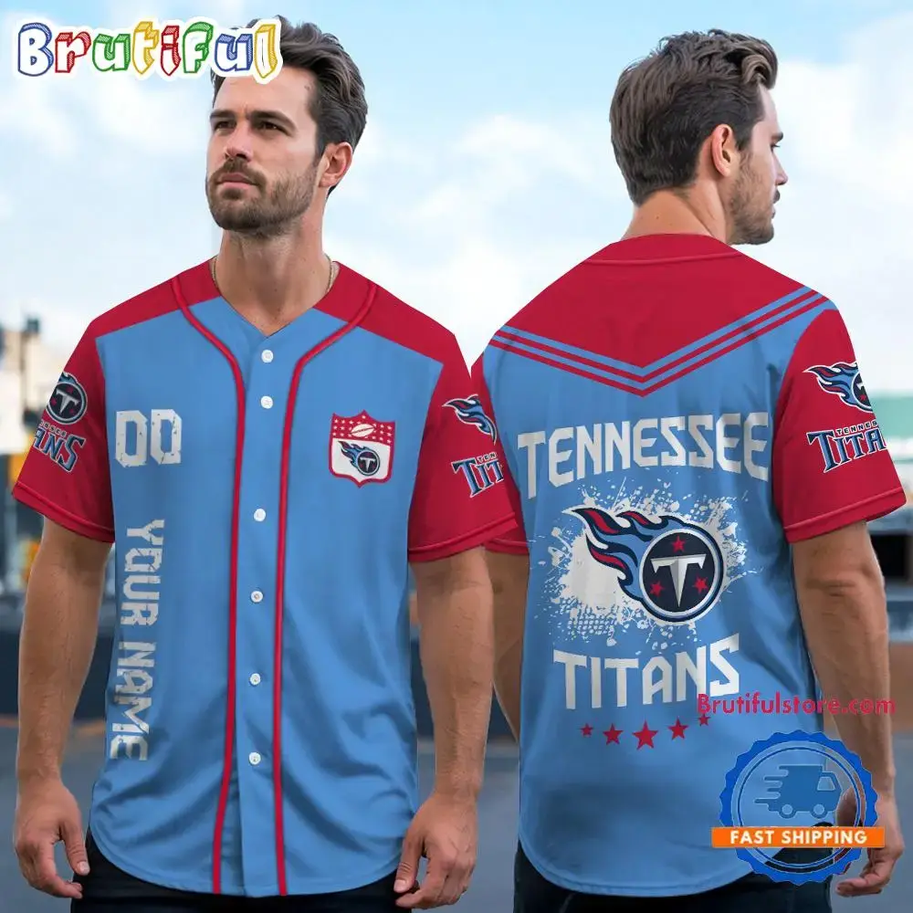 NFL Tennessee Titans Personalized Baseball Jersey Image