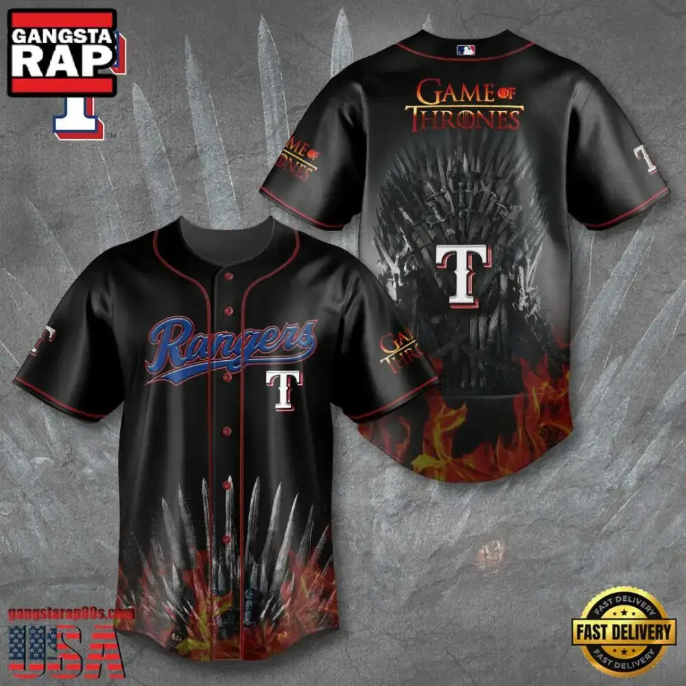 NFL Texas Rangers x Game of Thrones Baseball Jersey Shirt Image