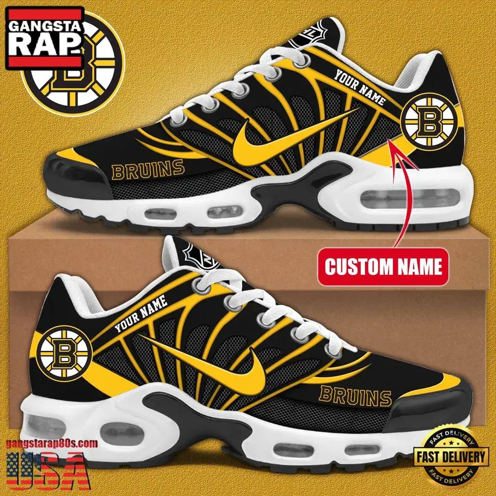 NHL Custom Name Boston Bruins New Design Air Max Plus Shoes Running Sneakers Image