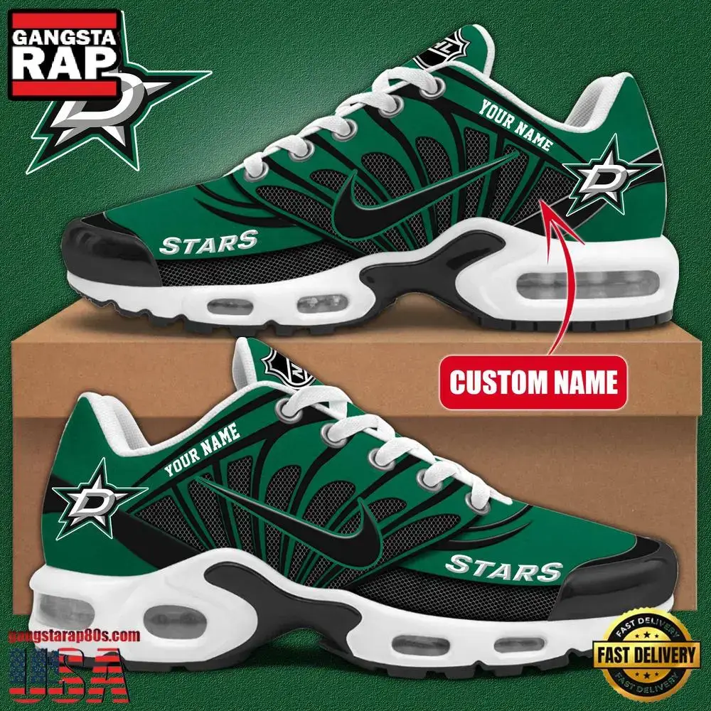NHL Custom Name Dallas Stars New Design Air Max Plus Shoes Running Sneakers Image