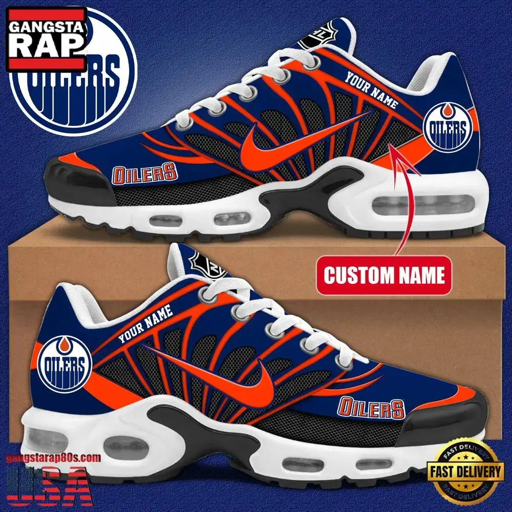 NHL Custom Name Edmonton Oilers New Design Air Max Plus Shoes Running Sneakers Image