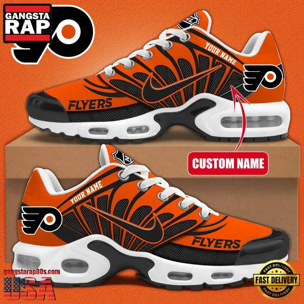 NHL Custom Name Philadelphia Flyers New Design Air Max Plus Shoes Running Sneakers Image