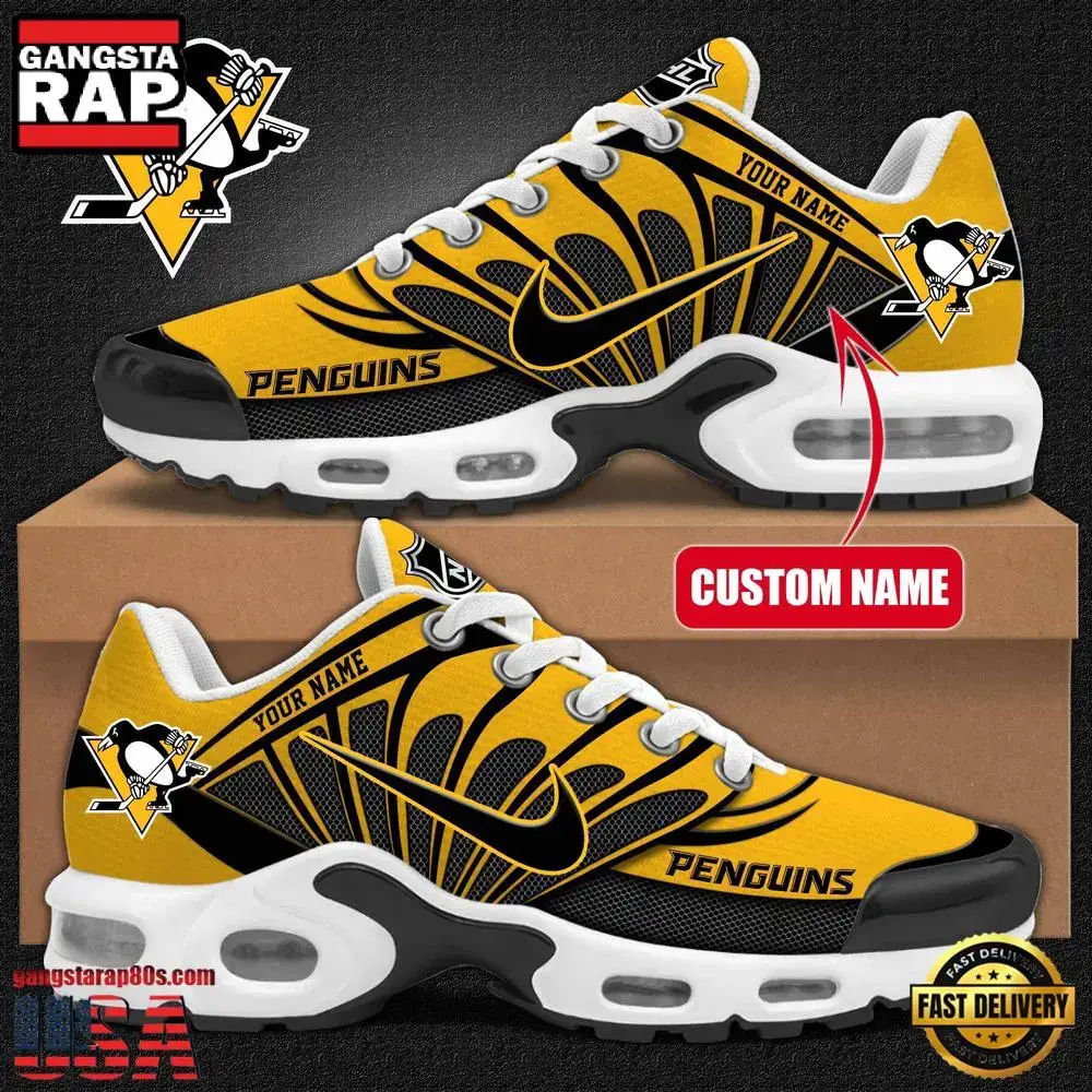 NHL Custom Name Pittsburgh Penguins New Design Air Max Plus Shoes Running Sneakers Image