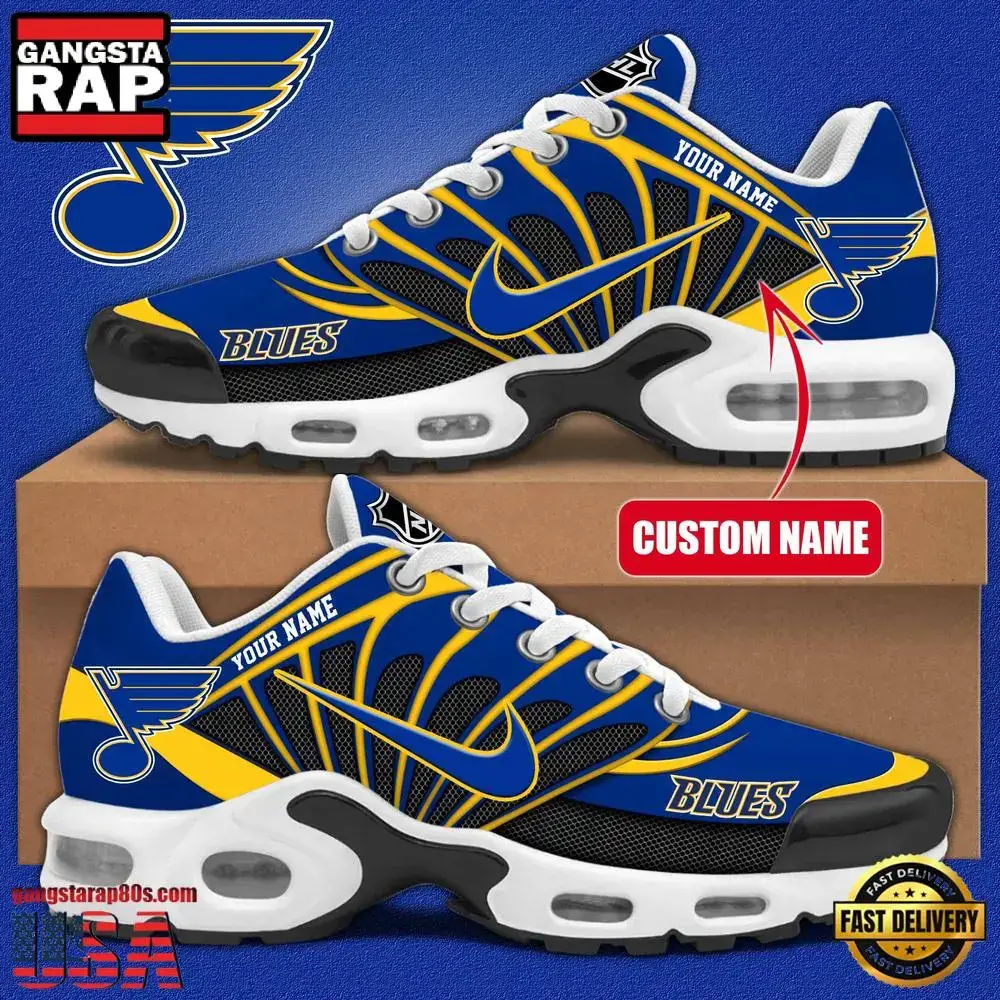 NHL Custom Name St Louis Blues New Design Air Max Plus Shoes Running Sneakers Image