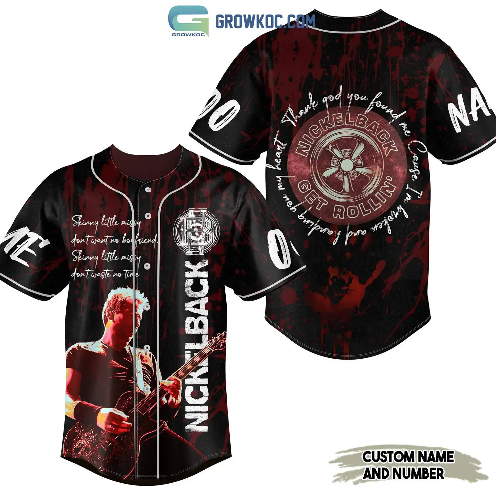 Nickelback Get Rollin Thank God You Found Me Personalized Baseball Jersey Image
