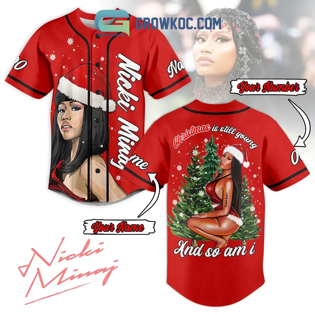Nicki Minaj Christmas Is Still Young And So Am I Personalized Baseball Jersey Image