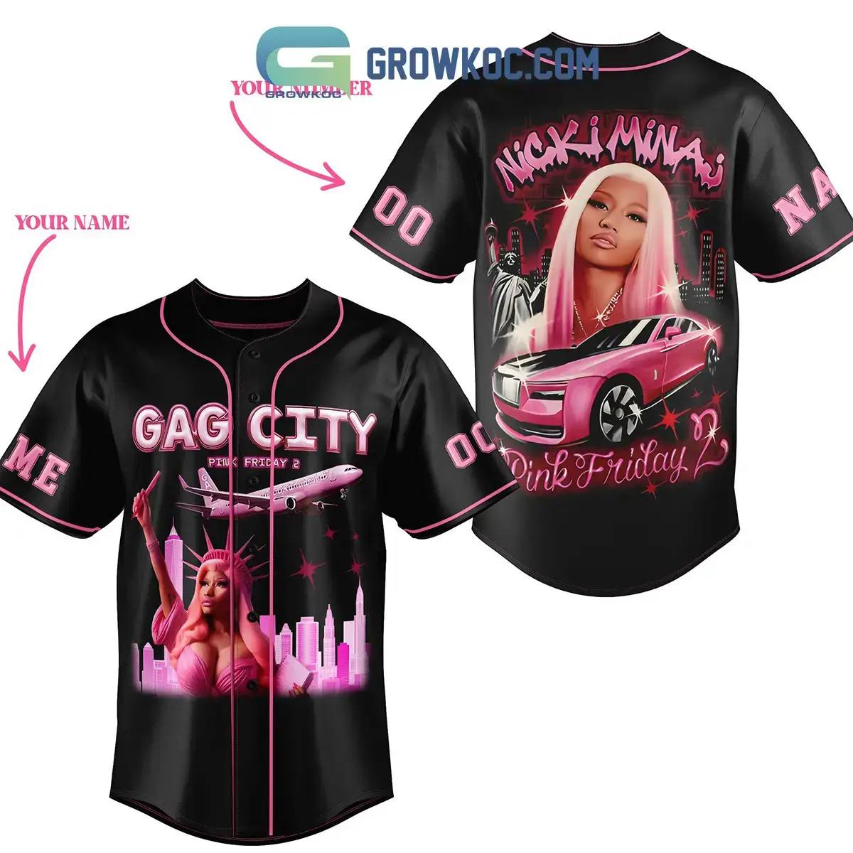 Nicki Minaj Pink Friday 2 Tour In Gaga City Personalized Baseball Jersey Image