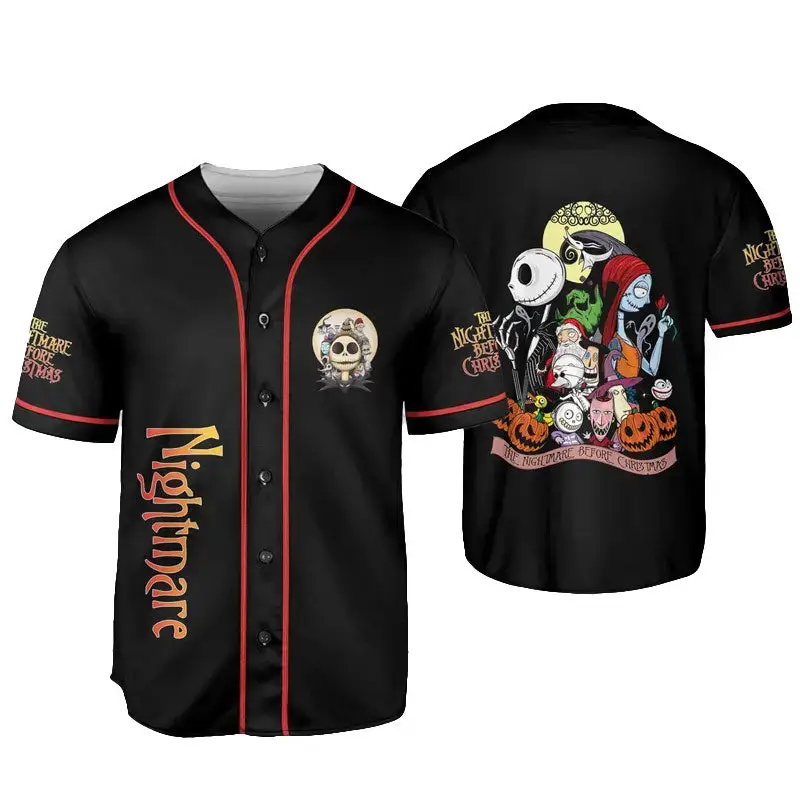 Nightmare Before Christmas Baseball Jersey - Spooky Style For Fans Image