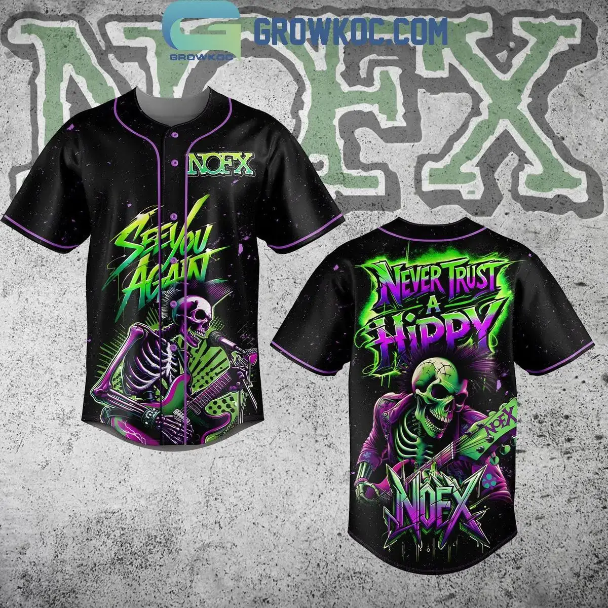 NOFX Band See You Again 2024 Baseball Jersey Image