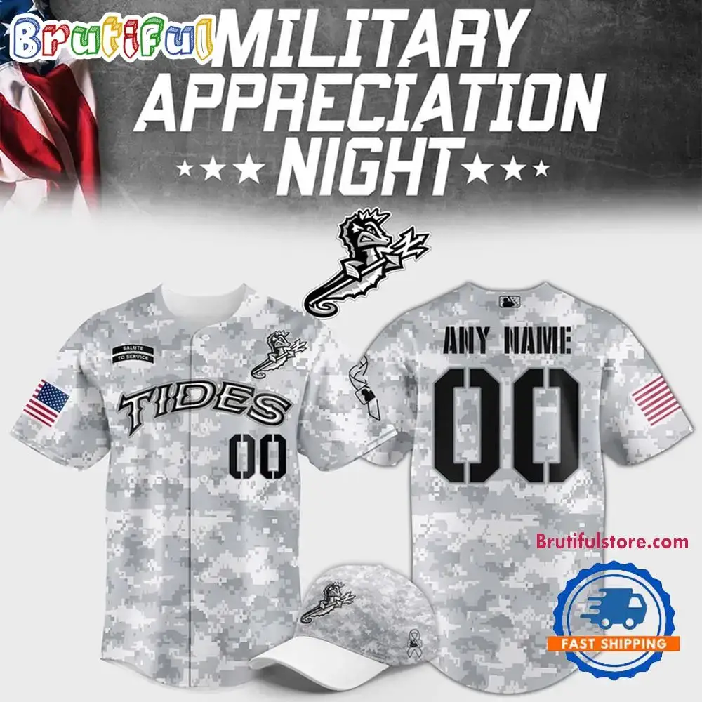 Norfolk Tides Military Appreciation Night 2025 Baseball Jersey Image