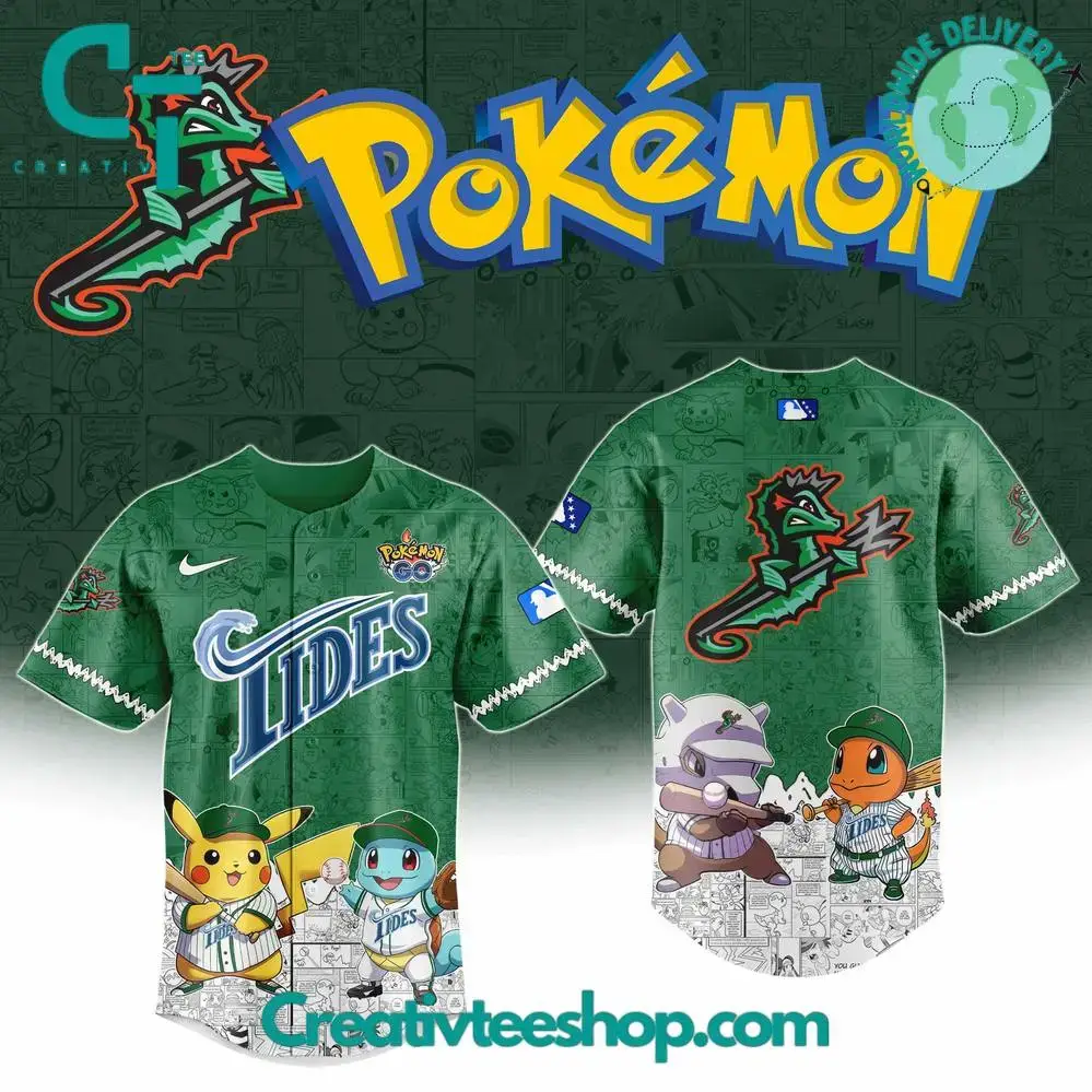 Norfolk Tides X Pokemon Go Special Baseball Jersey Image