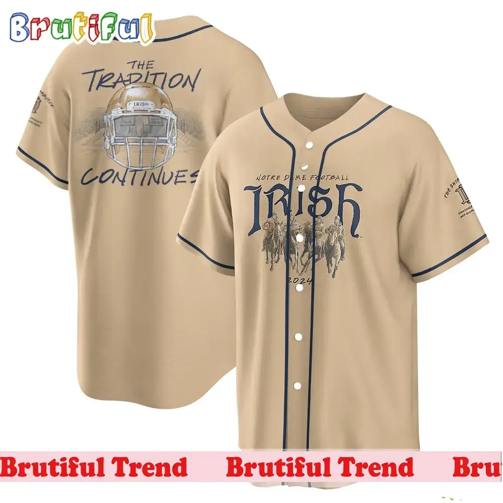 Notre Dame Fighting Irish 2024 The Trapition Continues Jersey Shirt Image