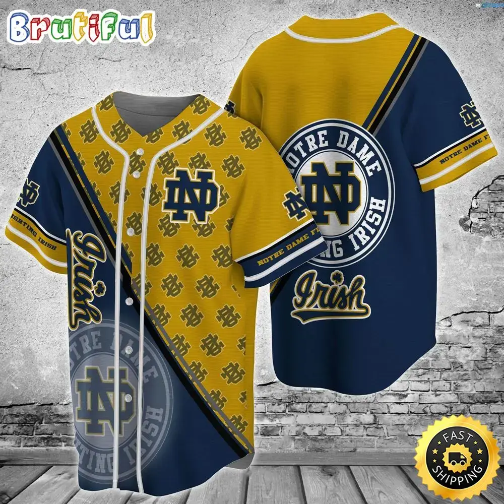 Notre Dame Fighting Irish Baseball Jersey Shirt For Fans Image