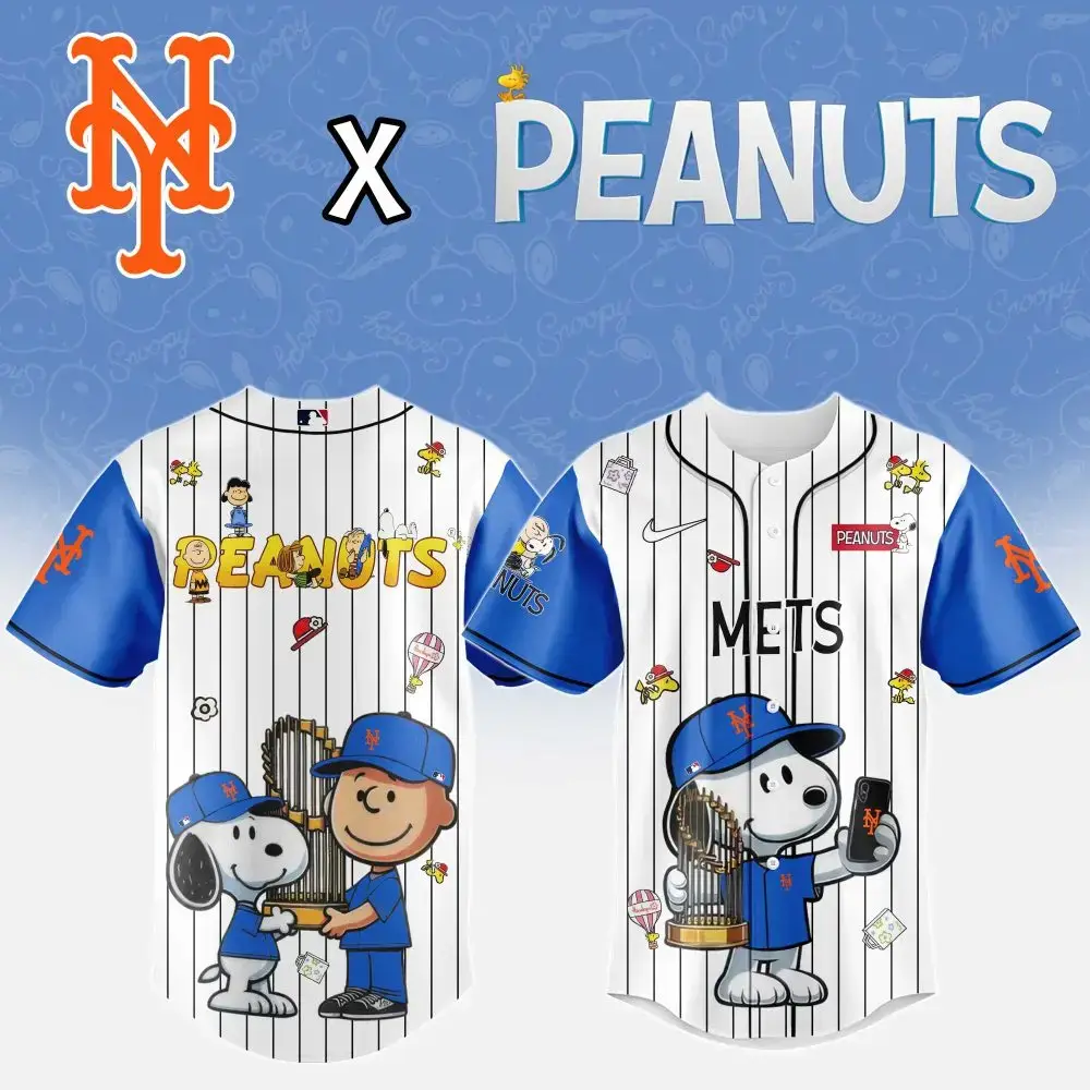 Ny Mets X Peanuts Limited Edition Jersey – Snoopy & Charlie Brown Fun! Image
