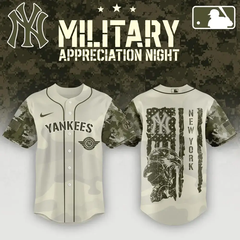 Ny Yankees Military Appreciation Jersey - Limited Edition Camo Design For Fans Image