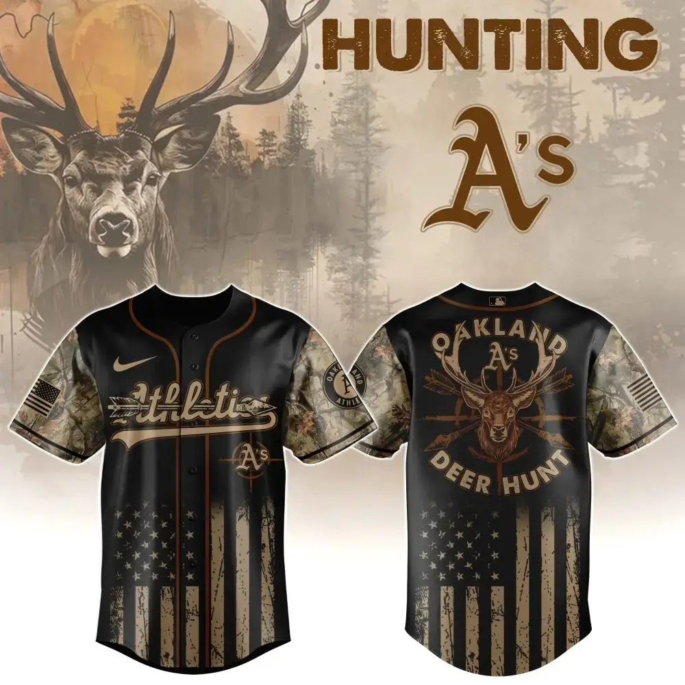 Oakland A'S Camo Hunting Jersey - Limited Edition Deer Hunt Design - Perfect For Fans & Outdoors Image