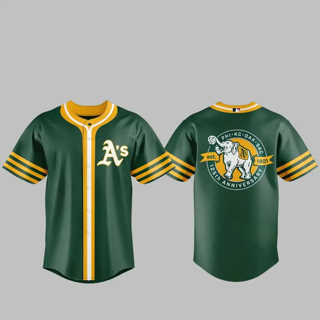 Oakland Athletics 2026 Celebrating Our 125th Anniversary Baseball Jersey Image