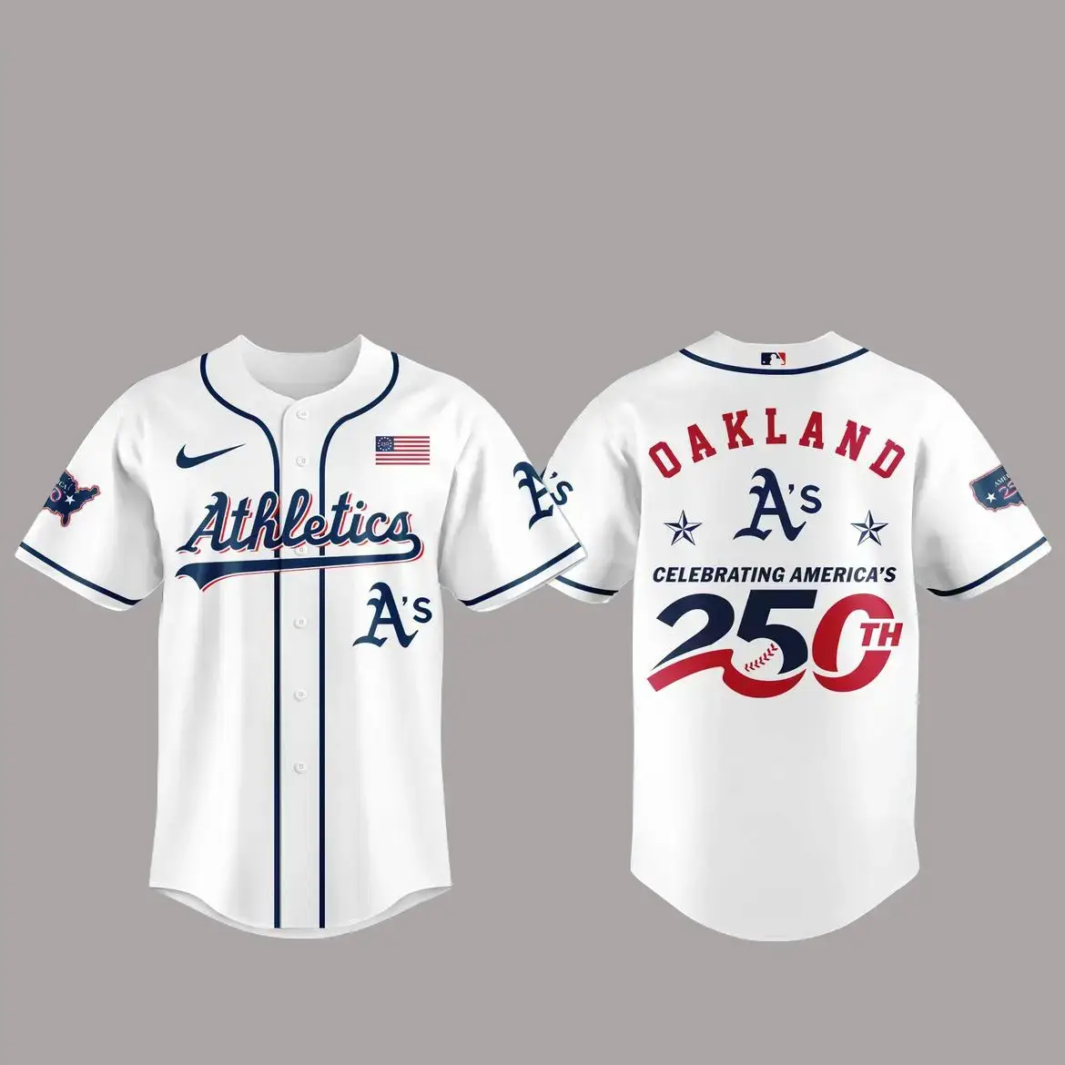 Oakland Athletics America 250th Anniversary Of USA 2026 Baseball Jersey Image