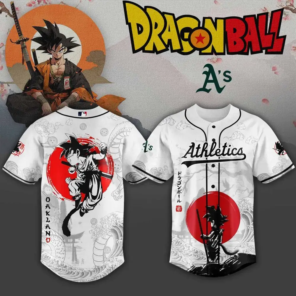 Oakland Athletics Mlb X Dragon Ball Super Saiyan Custom Baseball Jersey Collection Image