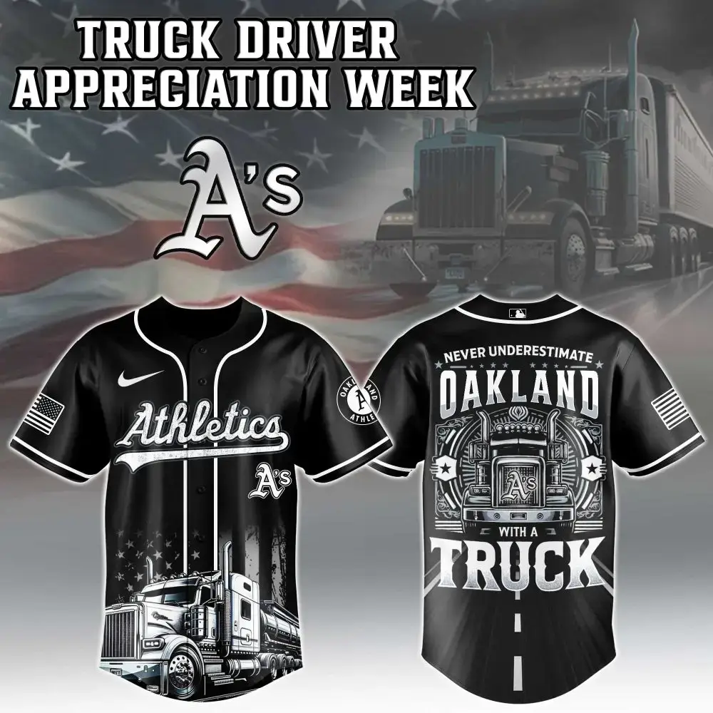 Oakland Athletics Mlb X Nation Truck Driver Appreciation Week Limited Edition Custom Baseball Jersey Image