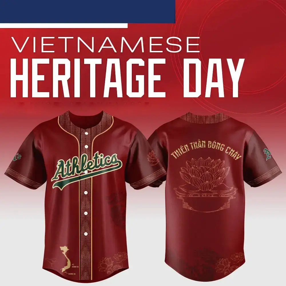Oakland Athletics Mlb X Vietnamese Heritage Night Custom Baseball Jersey Image