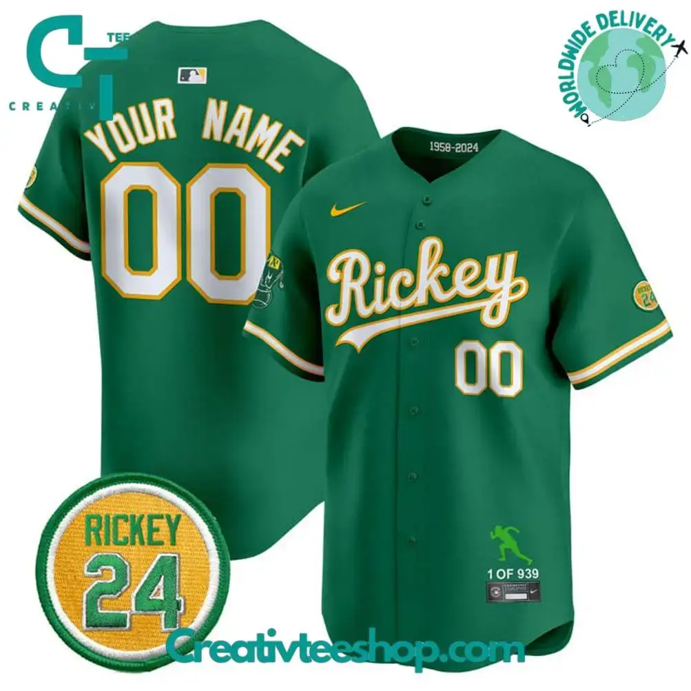 Oakland Athletics Rickey Tribute Style Special Baseball Jersey Image