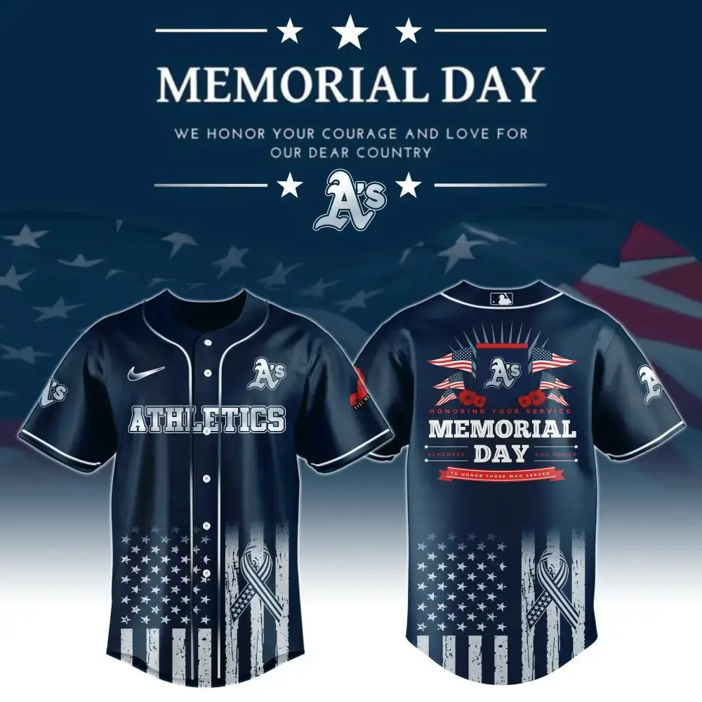 Oakland Athletics Special Memorial Day Limited Edition Custom Baseball Jersey Image