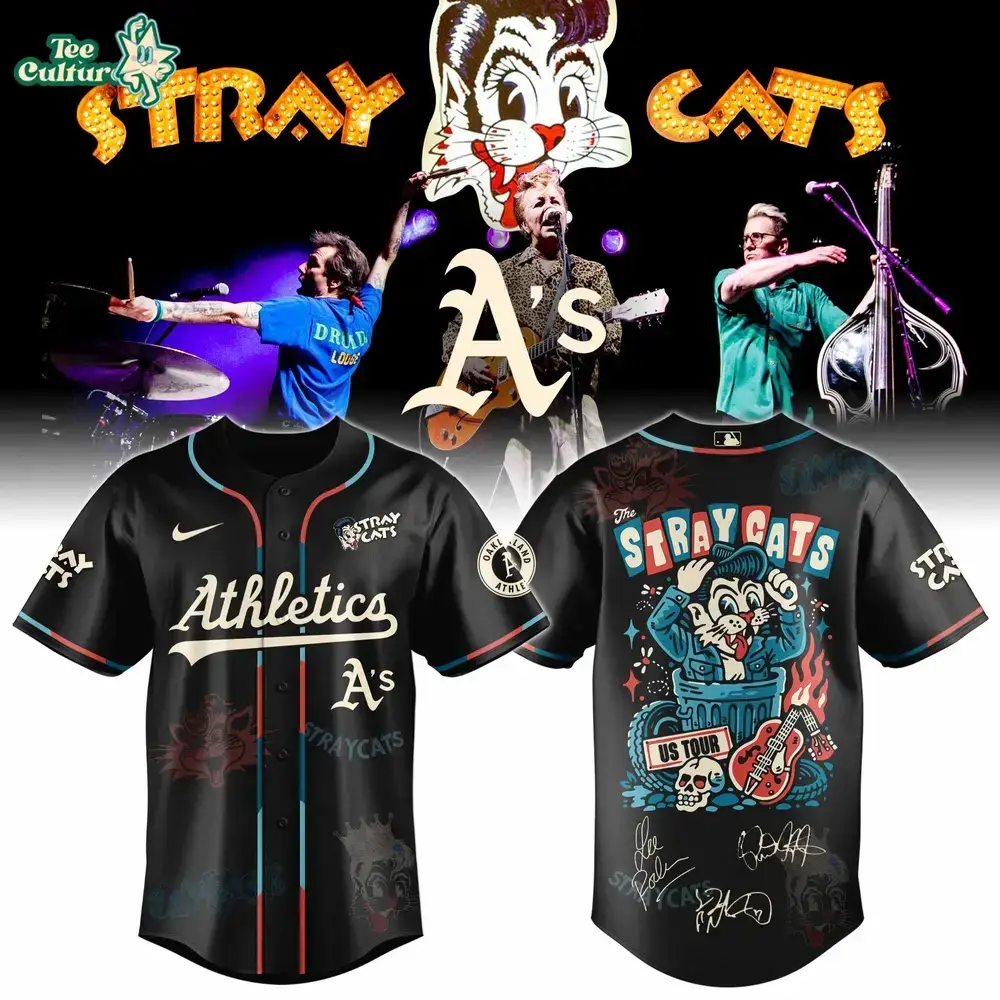 Oakland Athletics Stray Cats 2026 US Tour Inspired Baseball Jersey Image