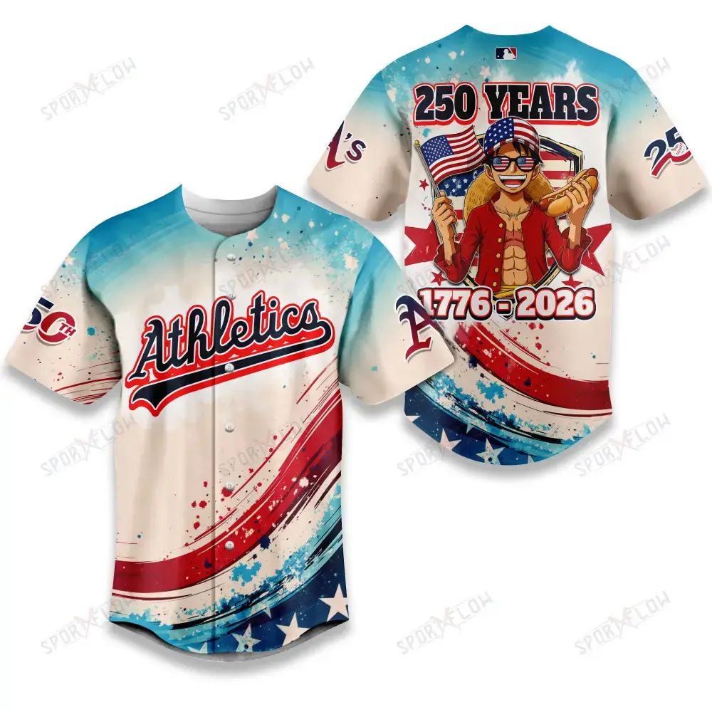 Oakland Athletics X Luffy 250 Years Celebration Party Baseball Jersey Image