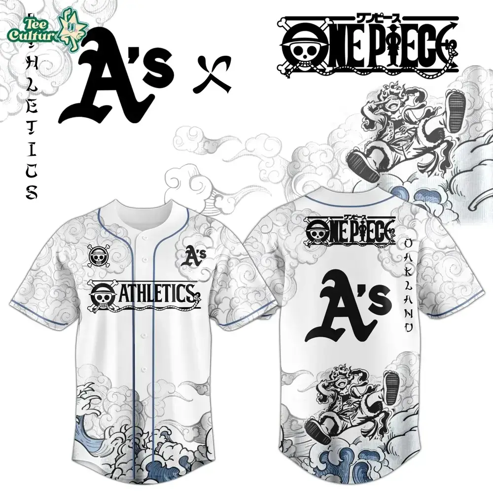 Oakland Athletics x One Piece Jersey 2026 Luffy Gear 5 Image
