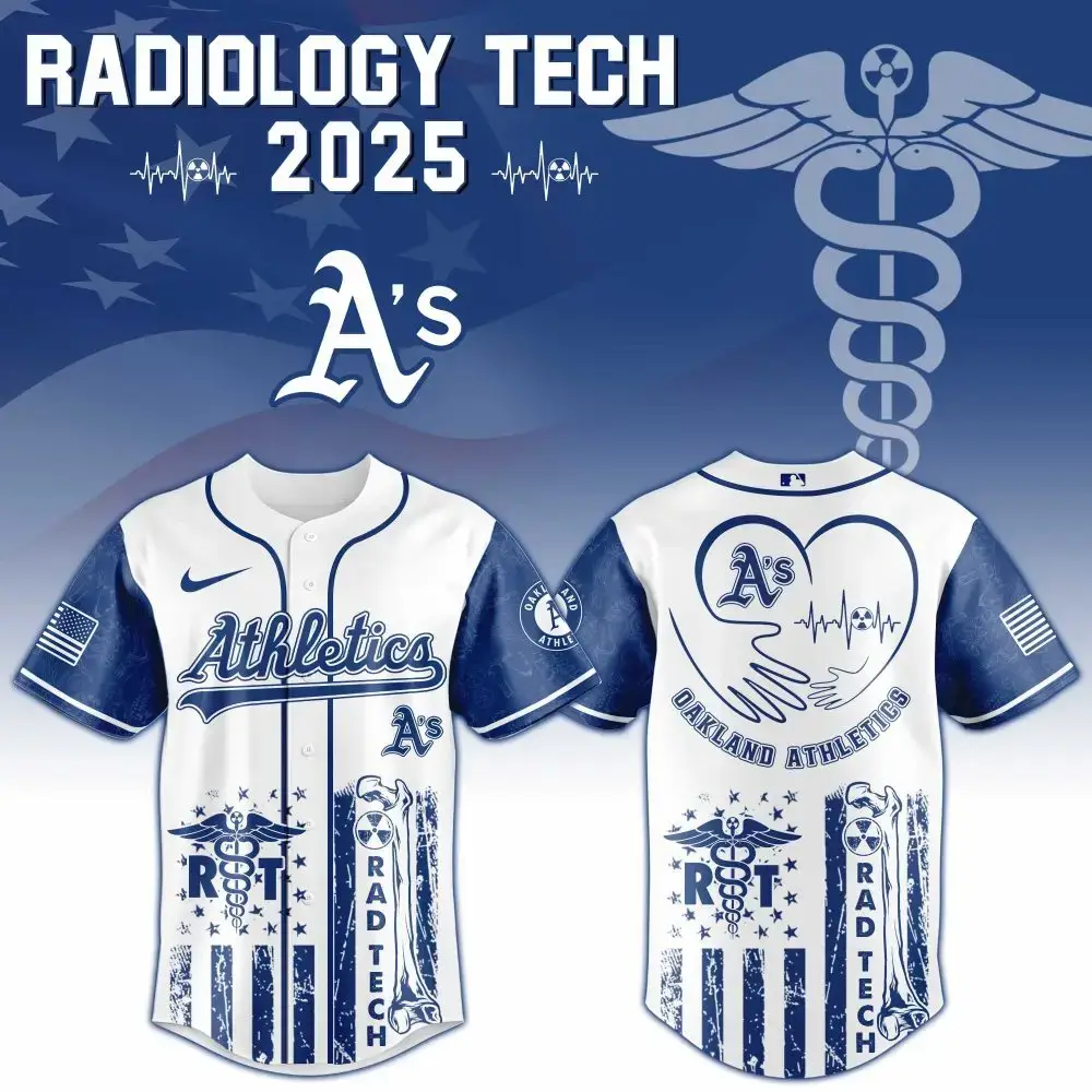 Oakland Athletics X Radiology Tech Night Exclusive Design Custom Baseball Jersey Image