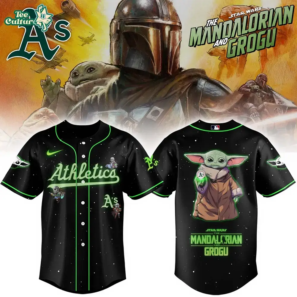 Oakland Athletics x The Mandalorian & Grogu Premium Limited Baseball Jersey Image