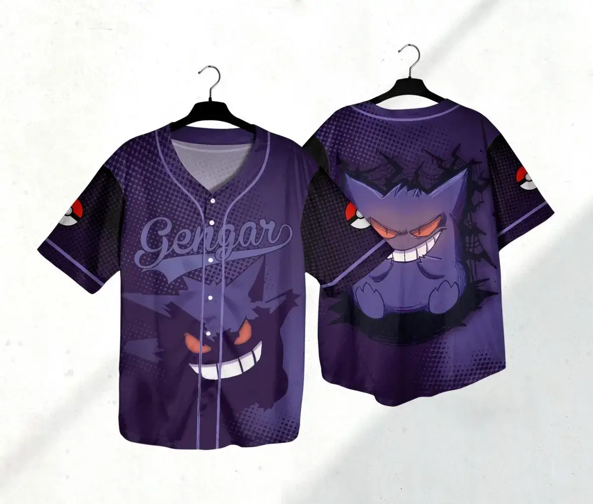 Official Gengar Baseball Jersey - Stylish Pokémon Fan Apparel For Men & Women Image