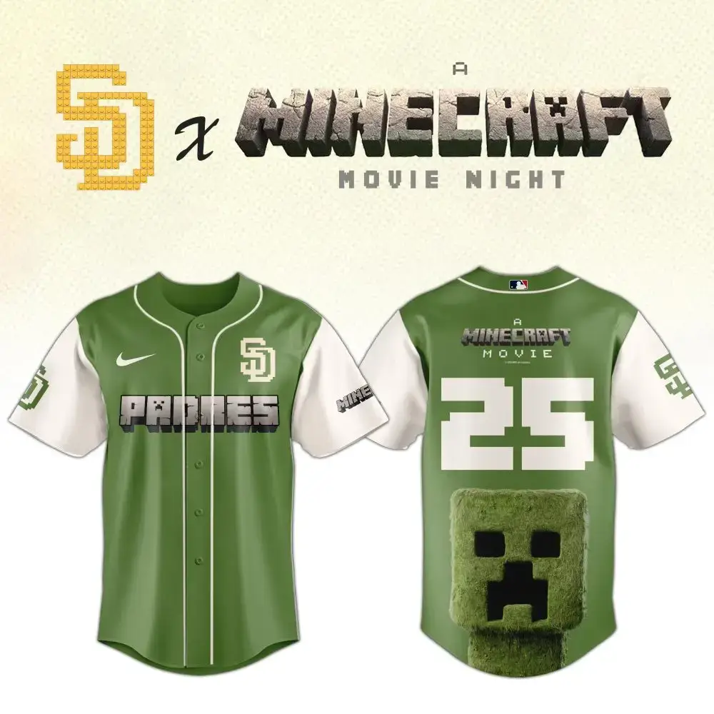 Official Padres X Minecraft Jersey - Limited Edition Movie Night Collectible Image