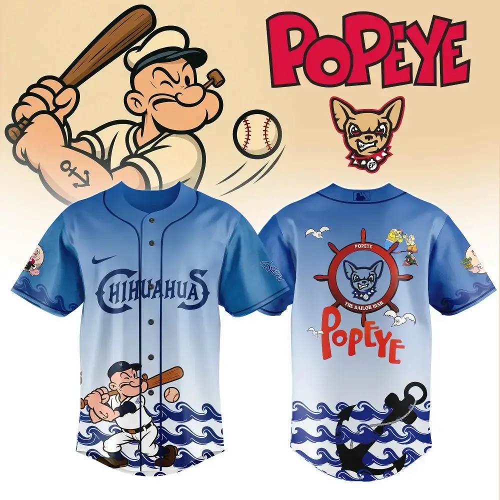 Official Popeye Baseball Jersey - Limited Edition Chihuahua Design, Perfect Gift For Fans Image
