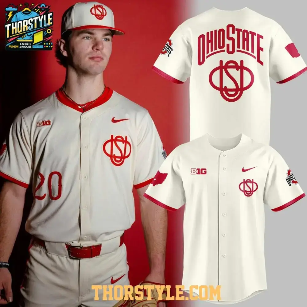 Ohio State Buckeyes 2026 Throwback Night Personalized Baseball Jersey Image