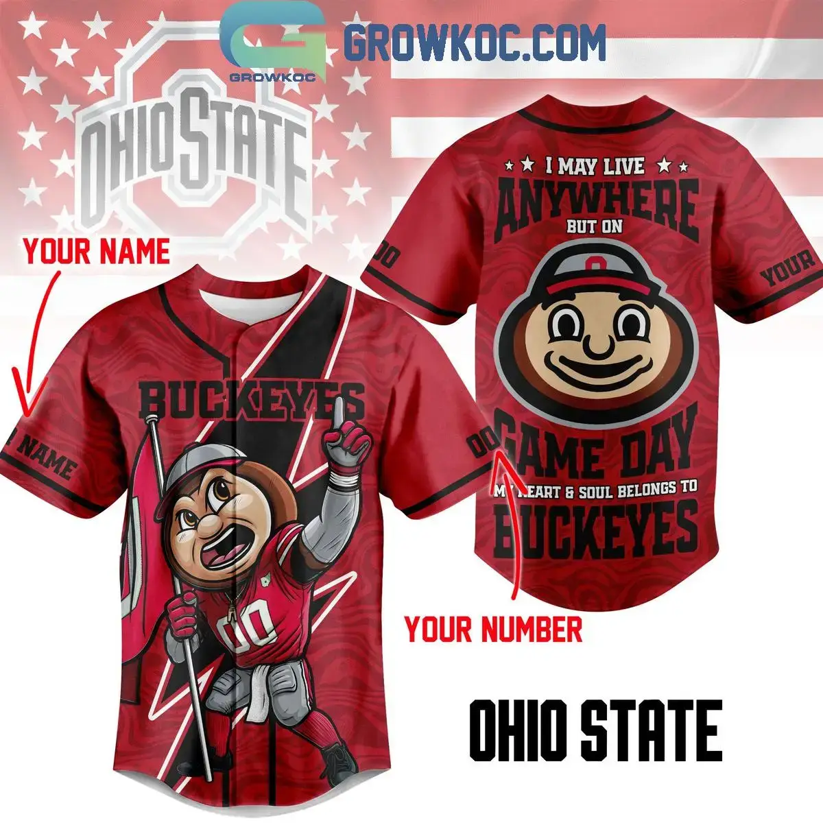 Ohio State Buckeyes My Hearts & Soul Belongs To Buckeyes Jersey Image