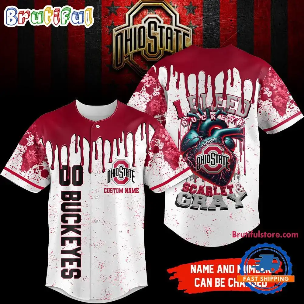 Ohio State Buckeyes Ncaa I Bleed Baseball Jersey Image