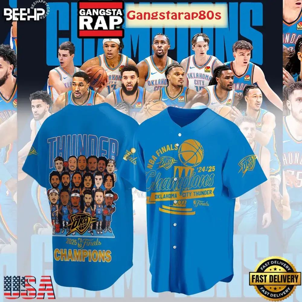 Oklahoma City Thunder NBA Finals Best Team Baseball Jersey Shirt Image