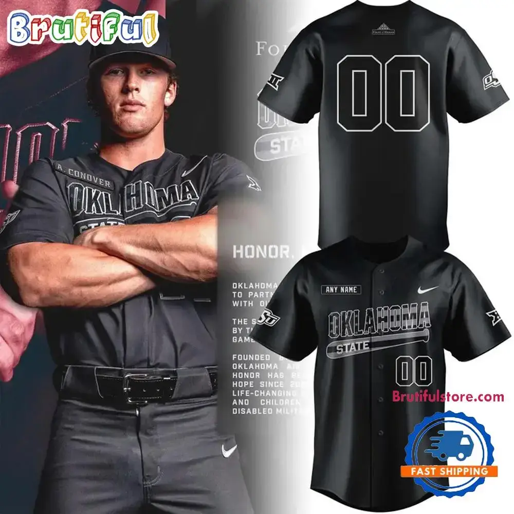 Oklahoma State Cowboys Baseball Salute To Service 2026 Limited Edition Classic Black Jersey Image